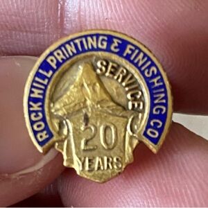 VTG Rock Hill Printing & Finishing Co. 20 Years Service Pin
